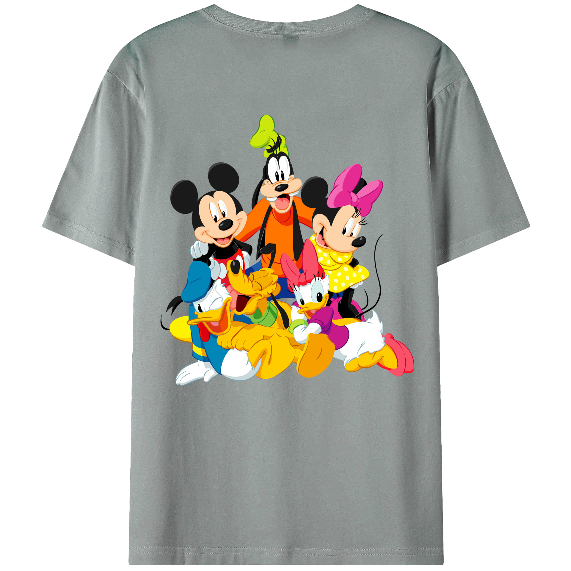 ミッキーマウス Mickey Mouse 綿100％ メンズ半袖Tシャツ（バックプリント） 通気性